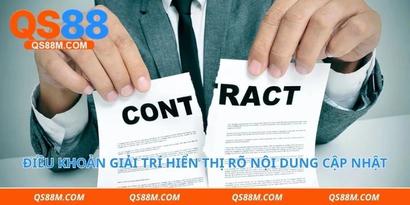 Điều khoản giải trí hiển thị rõ nội dung cập nhật